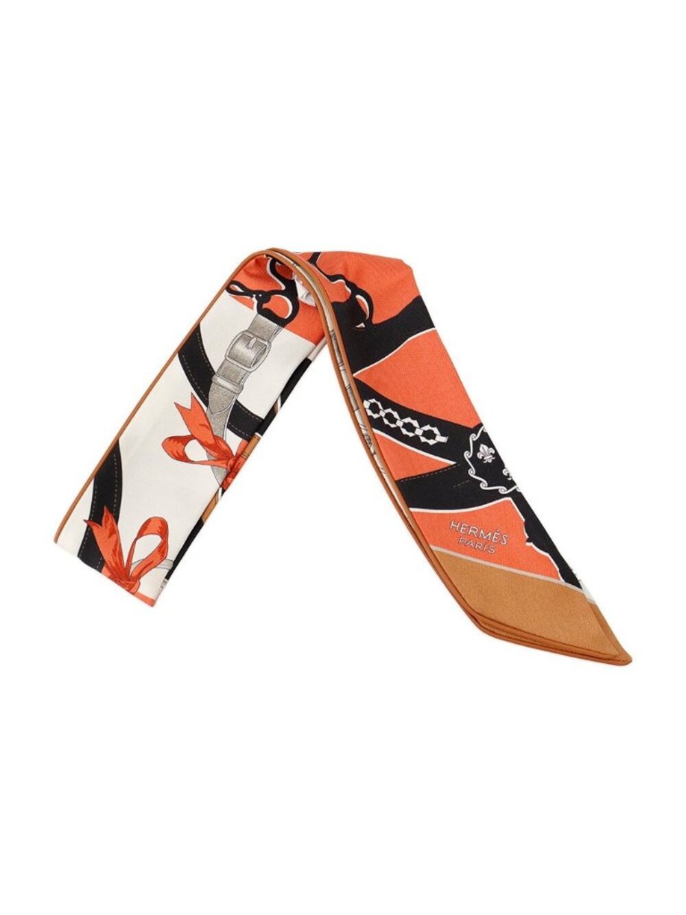 Hermes Scarf Twilly Morning Walk de Toujours la Promenade du Matin Silk Leather